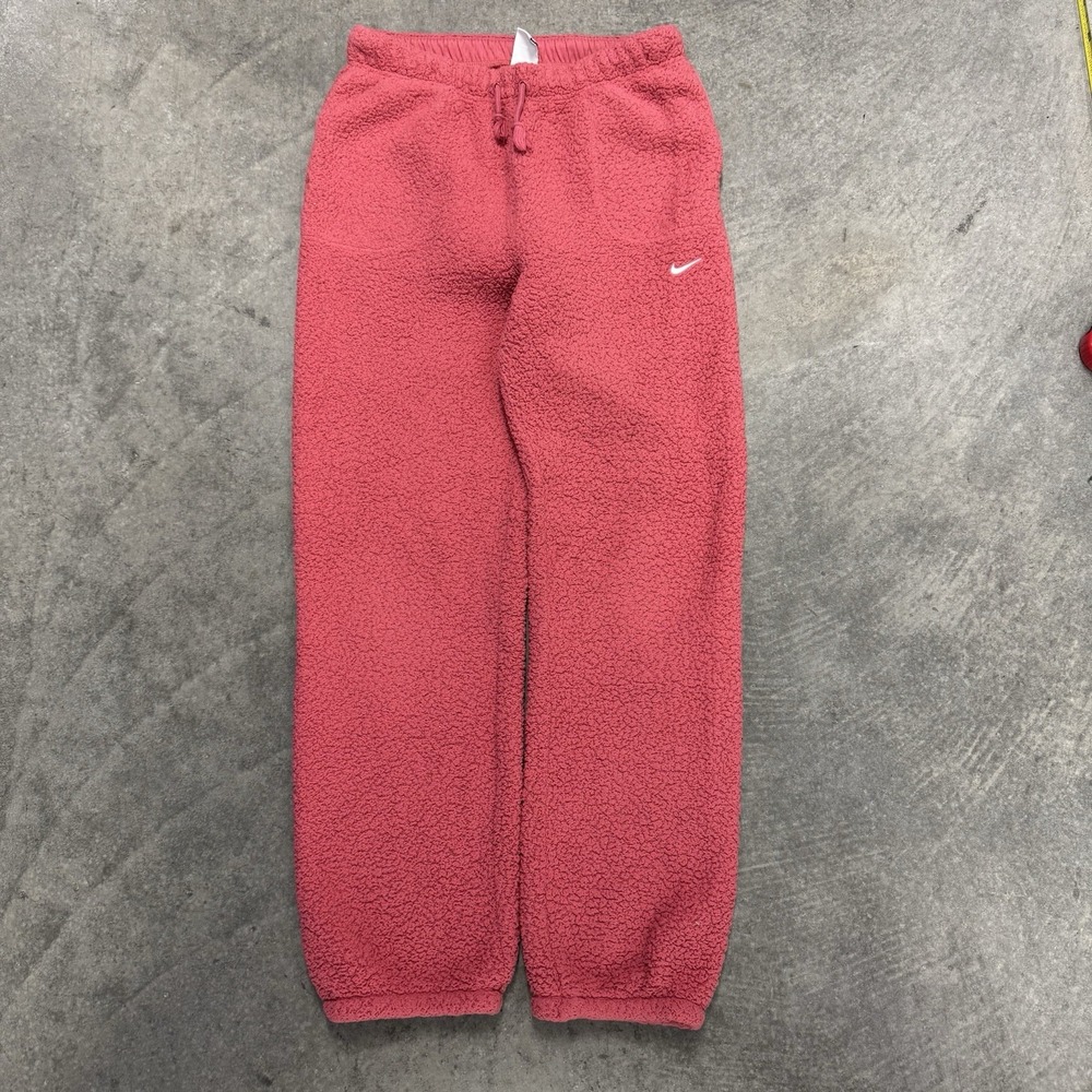 Women's Nike Therma-FIT Sherpa Fleece Joggers Pomegranate Pink DD6511-622 Medium